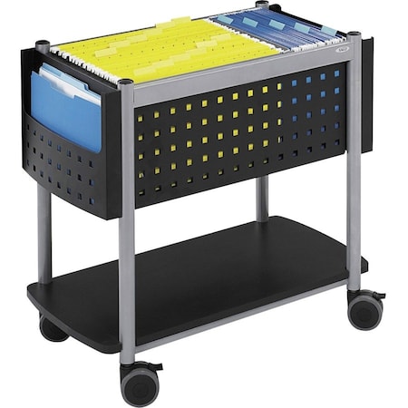 Safco Open Top Mobile File, Steel, Shelf, 28"x14-3/4"x26", Black SAF5373BL
